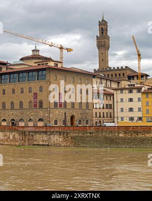 Florenz, Italien - 2. Februar 2018: Museumshaus Galileo Geschichte der Wissenschaft an der Küste des Flusses Arno in der Altstadt. Stockfoto