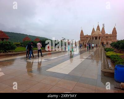 AMBE Gaon, Pune, Indien, 11-08-2024, BAPS Shri Swaminarayan Mandir, Hindutempel. Stockfoto