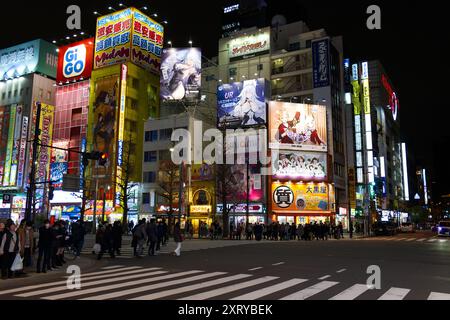 Helle Lichter von Electric City, Tokio, Japan. Stockfoto