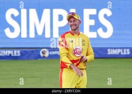 Birmingham, Großbritannien. August 2024. Joe Root of Trent Rockets während des Hundred Women's Matches zwischen Birmingham Phoenix und Trent Rockets am 12. August 2024 auf dem Edgbaston Cricket Ground in Birmingham, England. Foto von Stuart Leggett. Nur redaktionelle Verwendung, Lizenz für kommerzielle Nutzung erforderlich. Keine Verwendung bei Wetten, Spielen oder Publikationen eines einzelnen Clubs/einer Liga/eines Spielers. Quelle: UK Sports Pics Ltd/Alamy Live News Stockfoto