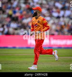 Edgbaston, Birmingham, Großbritannien. August 2024. The Hundred Mens Cricket, Birmingham Phoenix gegen Trent Rockets; Moeen Ali von Birmingham Phoenix Credit: Action Plus Sports/Alamy Live News Stockfoto