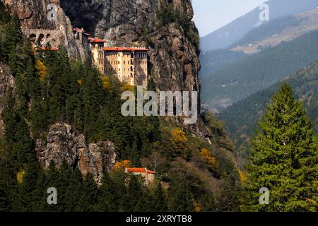 Blick auf das Sumela Kloster in Trabzon, Türkei Stockfoto