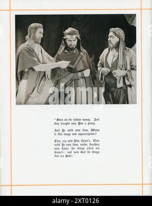 H.B. WARNER als Jesus Christus und ROBERT EDESON als Matthew der Verleger in DEN KÖNIG DER KÖNIGE 1927 Regisseur CECIL B. DeMille Schriftstellerin Jeanie Macpherson Art Direction Mitchell Leisen Kostüm Gilbert Adrian Earl Luick und Gwen Wakeling DeMille Pictures Corporation / Producer's Distributing Corporation (PRC) Stockfoto