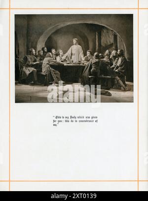 H. B. WARNER als Jesus Christus mit seinen 12 Jüngern beim Letzten Abendmahl im KÖNIG DER KÖNIGE 1927 Regisseur CECIL B. DeMille Schriftstellerin Jeanie Macpherson Art Direction Mitchell Leisen Kostüm Gilbert Adrian Earl Luick und Gwen Wakeling DeMille Pictures Corporation / Producer's Distributing Corporation (PRC) Stockfoto