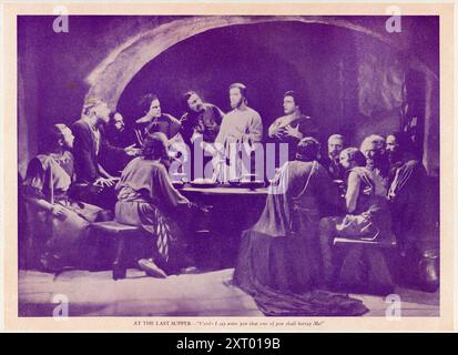 H.B. WARNER als Jesus Christus mit seinen 12 Jüngern beim Letzten Abendmahl im KÖNIG DER KÖNIGE 1927 Regisseur CECIL B. DeMille Schriftstellerin Jeanie Macpherson Art Direction Mitchell Leisen Kostüm Gilbert Adrian Earl Luick und Gwen Wakeling DeMille Pictures Corporation / Producer's Distributing Corporation (PRC) Stockfoto