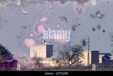 Waco, Texas, USA, März 1993: Das Branch Davidian-Gelände inmitten der 51-tägigen Auseinandersetzung zwischen Bundesbeamten und Mitgliedern religiöser Gruppierungen von Branch Davidian. Die Belagerung endete mit einem verheerenden Brand, bei dem 76 Männer, Frauen und Kinder getötet wurden, die sich im Gelände versteckten. ©Bob Daemmrich Stockfoto