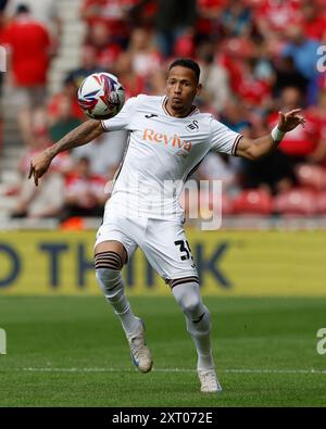 Middlesbrough, Großbritannien. Februar 2020. Ronald von Swansea City während des Sky Bet Championship Matches zwischen Middlesbrough und Swansea City im Riverside Stadium, Middlesbrough am Samstag, den 10. August 2024. (Foto: MI News) Credit: MI News & Sport /Alamy Live News Stockfoto