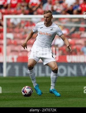 Middlesbrough, Großbritannien. Februar 2020. Harry Darling von Swansea City während des Sky Bet Championship Matches zwischen Middlesbrough und Swansea City im Riverside Stadium, Middlesbrough am Samstag, den 10. August 2024. (Foto: MI News) Credit: MI News & Sport /Alamy Live News Stockfoto