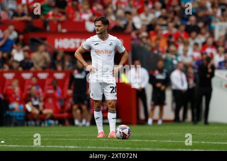 Middlesbrough, Großbritannien. Februar 2020. Liam Cullen aus Swansea City während des Sky Bet Championship Matches zwischen Middlesbrough und Swansea City im Riverside Stadium, Middlesbrough am Samstag, den 10. August 2024. (Foto: MI News) Credit: MI News & Sport /Alamy Live News Stockfoto