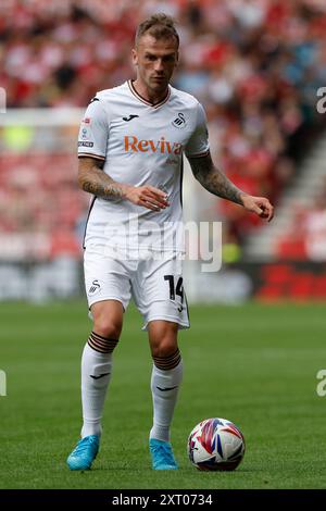 Middlesbrough, Großbritannien. Februar 2020. Josh Tymon von Swansea City während des Sky Bet Championship-Spiels zwischen Middlesbrough und Swansea City im Riverside Stadium, Middlesbrough am Samstag, den 10. August 2024. (Foto: MI News) Credit: MI News & Sport /Alamy Live News Stockfoto