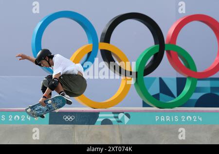 PARIS, FRANKREICH - 07. AUGUST: Alex Sorgente vom Team Italia tritt am 12. Tag der Olympischen Spiele 2024 am Place de la Concorde am 07. August 2024 in Paris an. © diebilderwelt / Alamy Stock Stockfoto