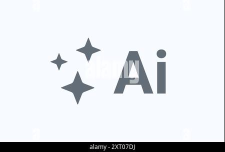KI-Sterne-Symbol. Design mit künstlicher Intelligenz – Star-Logo-Generation – Chat-Symbol-Symbol-Konzept. Stock Vektor