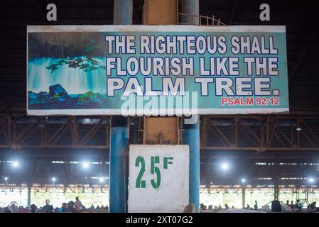 Eine Bibel-Vers - Psalm 40 vs. 11a während der jährlichen Tagung der RCCG mit dem Tag Heaven at the Redemption Camp, Lagos-Ibadan Expressway in Mowe Stockfoto