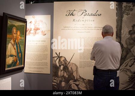 Pittsburgh, Pennsylvania, USA-30. Juli 2016: Man sieht eine Ausstellung im Fort Pitt Museum im Point State Park in der Innenstadt von Pittsburgh. Stockfoto