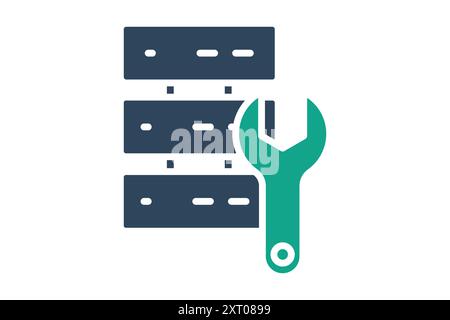 Symbol Data Engineering. Symbol für Technologie. Symbolstil durchgehend. Vektorillustration für Datenanalyselemente Stock Vektor