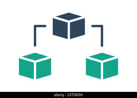 Blockchain-Symbol. Symbol für Digital. Symbolstil durchgehend. Vektorillustration für Datenanalyselemente Stock Vektor