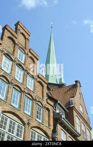 Gebäude im historischen Zentrum von Lübeck, Deutschland Stockfoto