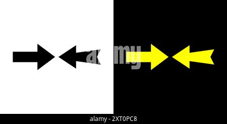 Nach links und rechts gerichtete Richtungen des freien Vektors. Fettgedrucktes Pfeilzeichen und Pfeilzeiger-Symbol-Vektor. Stock Vektor