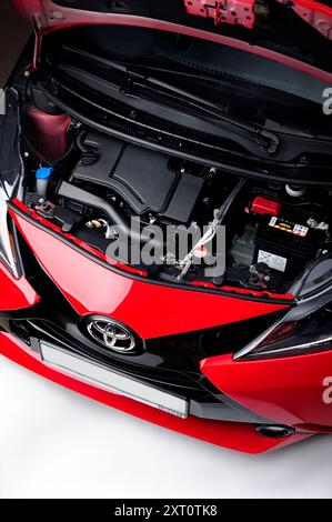 Toyota Auris Hybrid, Yaris, Auris, elektrisch, Antrieb, Ökologie, Wirtschaftlichkeit, Motor, Detail, Präsentation, neu, Hybrid, Motor, Show, Transport, Business, Auto Stockfoto