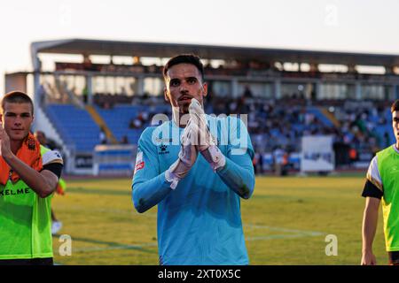 Rio Maior, Portugal. August 2024. Joao Goncalves (Boavista FC) wurde während des Liga-Portugal-Spiels zwischen Teams von Casa Pia AC und Boavista FC im Estadio Municipal Rio Maior gesehen. Endergebnis; Casa Pia AC 0:1 Boavista FC (Foto: Maciej Rogowski/SOPA Images/SIPA USA) Credit: SIPA USA/Alamy Live News Stockfoto