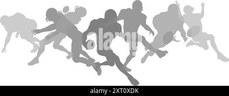 American Football Silhouette Player Silhouetten Stock Vektor
