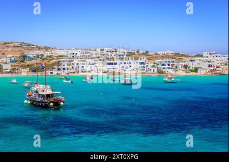 Blick auf Ano Koufonisi (oder nur Koufonisi), eine winzige malerische Insel des Kykladen-Archipels in Griechenland. Stockfoto