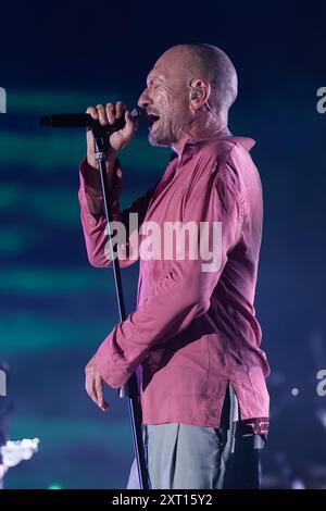 Pompeji, Italien. Juli 2024. Biagio Antonacci tritt live im Anfiteatro degli Scavi auf der LIVE-Tour „Funziona solo se stiamo insieme“ 2024 in Pompeji auf. (Foto: Andrea GulÌ/SOPA Images/SIPA USA) Credit: SIPA USA/Alamy Live News Stockfoto