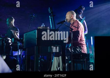 Pompeji, Italien. Juli 2024. Biagio Antonacci tritt live im Anfiteatro degli Scavi auf der LIVE-Tour „Funziona solo se stiamo insieme“ 2024 in Pompeji auf. (Foto: Andrea GulÌ/SOPA Images/SIPA USA) Credit: SIPA USA/Alamy Live News Stockfoto