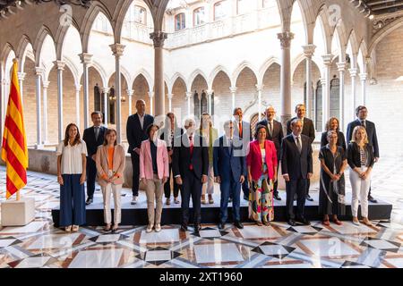 Barcelona, Spanien. August 2024. Offizielles Foto der neuen Regierung der Generalitat von Katalonien unter der Leitung von Salvador Illa, der letzte Woche vereidigt wurde. Foto oficial del nuevo gobierno de la Generalitat de Catalu-A, comandado por Salvador Illa, quien la semana pasada fue investido. Quelle: LaPresse/Alamy Live News Stockfoto