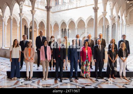 Barcelona, Spanien. August 2024. Offizielles Foto der neuen Regierung der Generalitat von Katalonien unter der Leitung von Salvador Illa, der letzte Woche vereidigt wurde. Foto oficial del nuevo gobierno de la Generalitat de Catalu-A, comandado por Salvador Illa, quien la semana pasada fue investido. Quelle: LaPresse/Alamy Live News Stockfoto