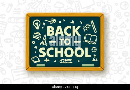 Zurück zur Schule, Schulrat mit Inschrift. Vektor Stock Vektor