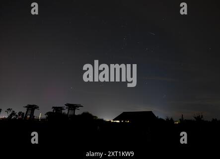 Olomouc, Tschechische Republik. August 2024. Der Perseiden-Meteoritenschauer wird am 12. August 2024 in Olomouc, Tschechien, beobachtet. Quelle: Ludek Perina/CTK Photo/Alamy Live News Stockfoto