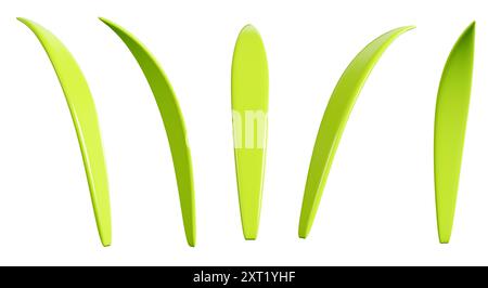 3D-Rendering-Illustrationssatz mit grünem Gras Stockfoto