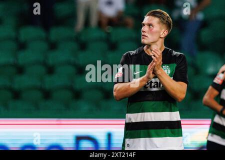 Viktor Gyokeres (Sporting CP) wurde während des Liga Portugal Spiels zwischen den Teams Sporting CP und Rio Ave FC bei Estadio Jose Alvalade gesehen. Sporting CP gewann 3-1 Stockfoto