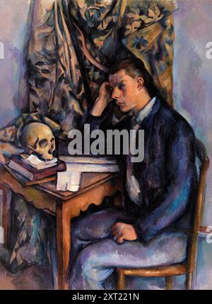 Junger Mann und Schädel (Jeune homme à la tête de mort). Paul Cézanne. 1896-1898. Stockfoto