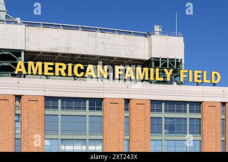 American Family Field ist die Heimat der Milwaukee Brewers der Major League Baseball. Das Stadion war früher als Miller Park bekannt. Stockfoto