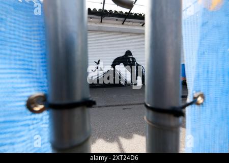 ZSL London Zoo, London, Großbritannien. August 2024. Ein Gorilla von der Künstlerin Banksy im ZSL London Zoo. Quelle: Matthew Chattle/Alamy Live News Stockfoto