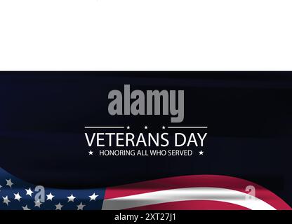 Veterans Day Reflections zu Ehren der Opfer unseres Militärs Stock Vektor