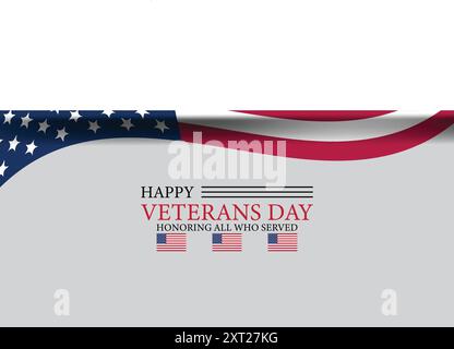 Veterans Day Reflections zu Ehren der Opfer unseres Militärs Stock Vektor