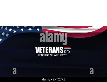 Veterans Day Reflections zu Ehren der Opfer unseres Militärs Stock Vektor