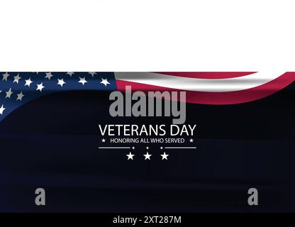 Veterans Day Reflections zu Ehren der Opfer unseres Militärs Stock Vektor