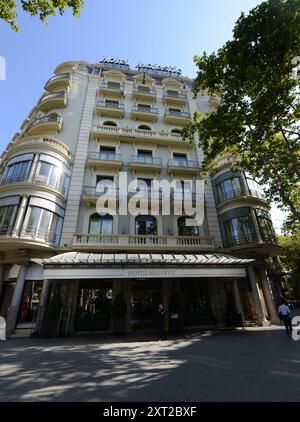 Das Hotel Majestic am Passeig de Gràcia, Barcelona, Spanien. Stockfoto