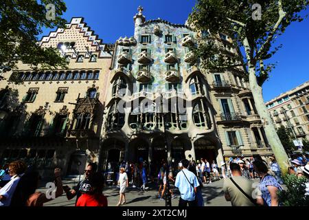 Casa Amatller und Casa Batlló am Passeig de Gràcia in Barcelona, Spanien. Stockfoto