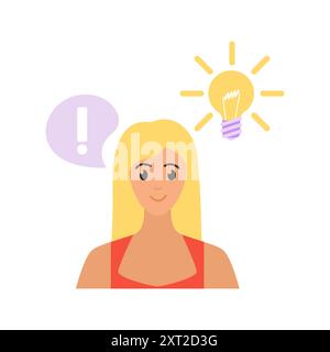 Eine Illustration einer Person mit positiven Gedanken, umgeben von Sternen und Regenbögen. Stock Vektor