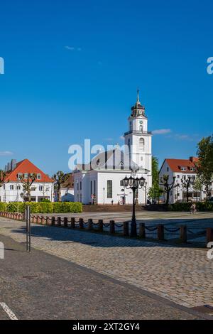 Blick auf die Friedenskirche in Saarbrücken. Stockfoto