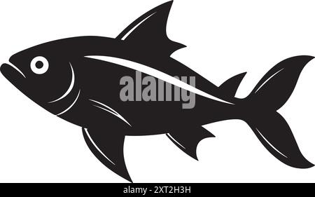 Kabeljau Fisch Vektor Kunst Stillleben Malerei flache Illustration Stock Vektor