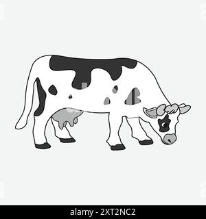 Schwarzer und weißer Kuhvektor Stock Vektor