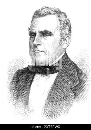 Das neue französische ministerium: M. Parieu (Präsident des Rates), 1870. M. de Parieu, der neue Präsident des Staatsrates, war von Oktober 1849 bis Februar 1851 Minister für öffentliche Instruktion. In seiner Verwaltung dieser Abteilung galt er als geneigt zu den Interessen der Kirche von Rom, zum Nachteil der Rechte des Staates. Vielleicht verdankt er dieser Tendenz das große Kreuz des hl. Gregor, mit dem er geschmückt ist. Er ist bekannt als Autor der politischen Wirtschaft und ein Anhänger des Freihandels." Aus „Illustrated London News“ Stockfoto