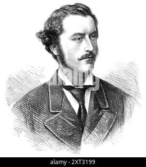Movers and Seconders of the Address: Der Marquis of Huntly, 1870. Gravur nach einem Foto von John Watkins. Charles Gordon, Marquis of Huntly, Earl of Aboyne, in der Peerage of Scotland, und Baron Meldrum, in der Peerage of the United Kingdom, in der er sitzt, ist der zehnte Marquis dieses Titels, Premiermarquis von Schottland, der heutige Marquis wurde 1847 geboren und wurde in Eton und am Trinity College in Cambridge ausgebildet. 1863 folgte er seinem Vater nach. Nachdem man die Adresse im House of Peers verlagert hat, ist davon auszugehen Stockfoto