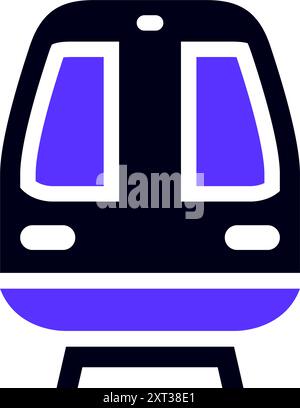 Flaches Symbol für Zugtransport, Vorderansicht Stock Vektor